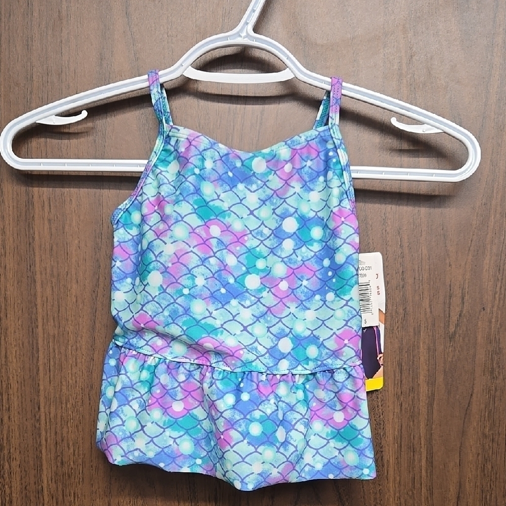 Speedo Size 5 Mermaid Print Tankini Swim Top